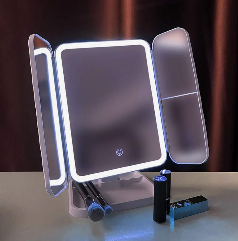 Espelho de Mesa com LED para Maquiagem 4 em 1